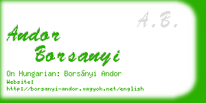 andor borsanyi business card