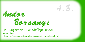andor borsanyi business card